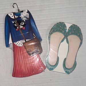 Pink Quilted Stationery Organizer with Gold Accents